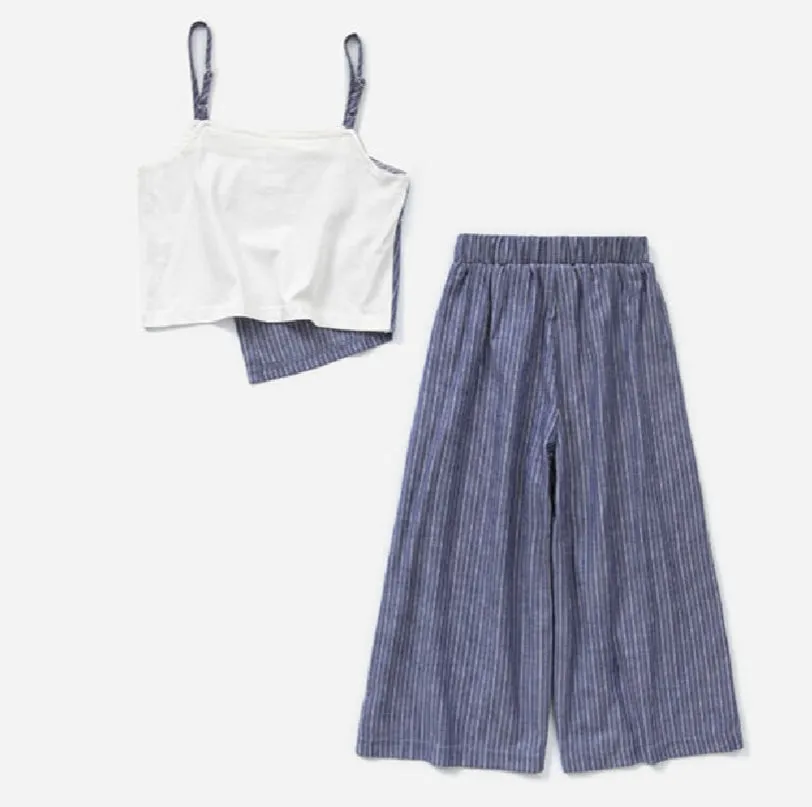 Striped Geometric 2 Piece Tank Pant Set