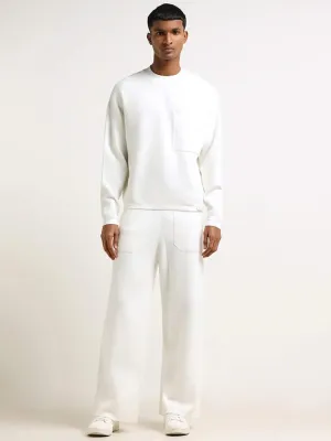 Studiofit White Relaxed Fit Track Pants