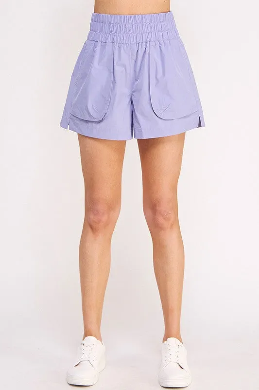 TEEK - PLUS SIZE HIGH WAISTED POCKETED SHORTS