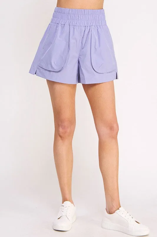 TEEK - PLUS SIZE HIGH WAISTED POCKETED SHORTS