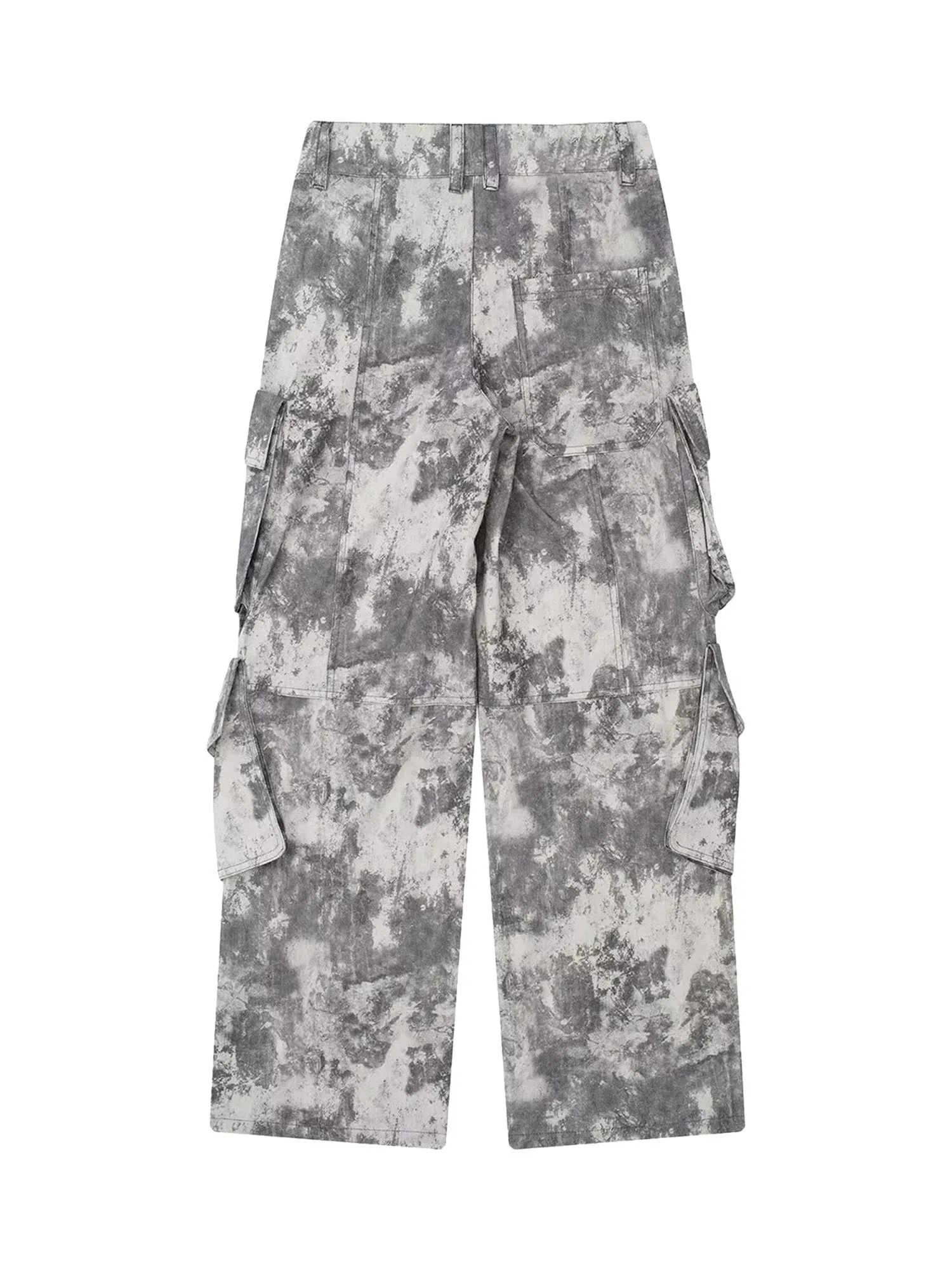 Thesupermade French Loose Pocket Printed Mid-rise Cargo Pants