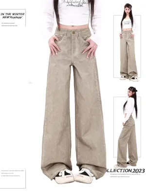 Toleet Chic Baggy Jeans Women 2024 New Fashion Vintage Washed High Waisted Jeans Chic Casual Straight Full Length Wide Leg Jeans