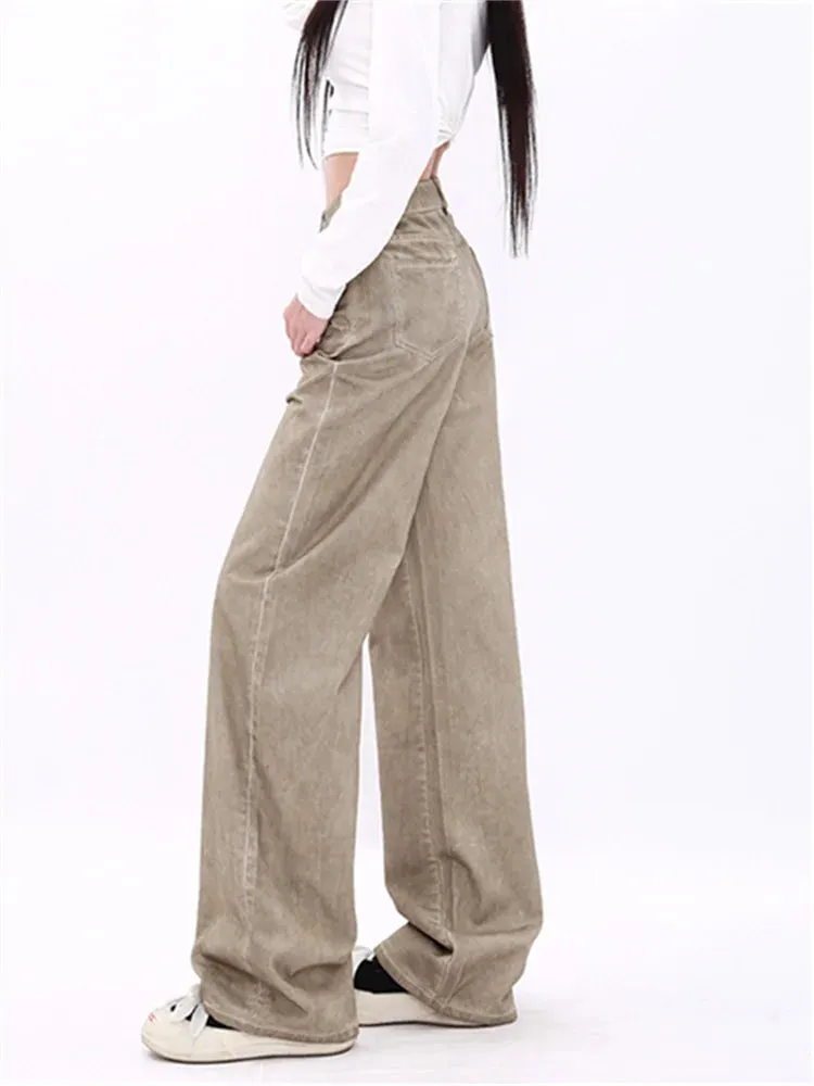 Toleet Chic Baggy Jeans Women 2024 New Fashion Vintage Washed High Waisted Jeans Chic Casual Straight Full Length Wide Leg Jeans