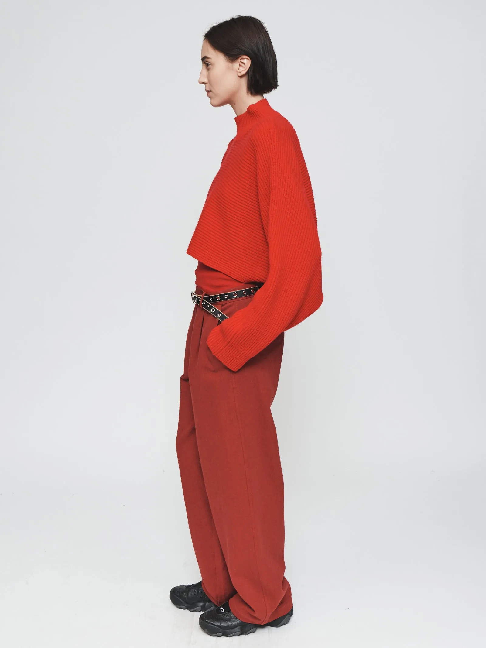 Washed Slouchy Trouser in Brick