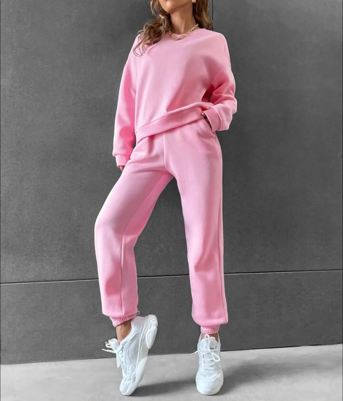 Women's Casual Leisure Long Sleeved Sweatshirt and Pants Outfit Set