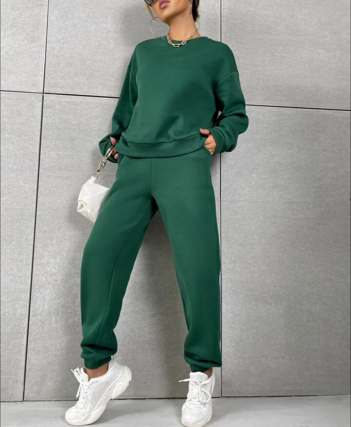 Women's Casual Leisure Long Sleeved Sweatshirt and Pants Outfit Set